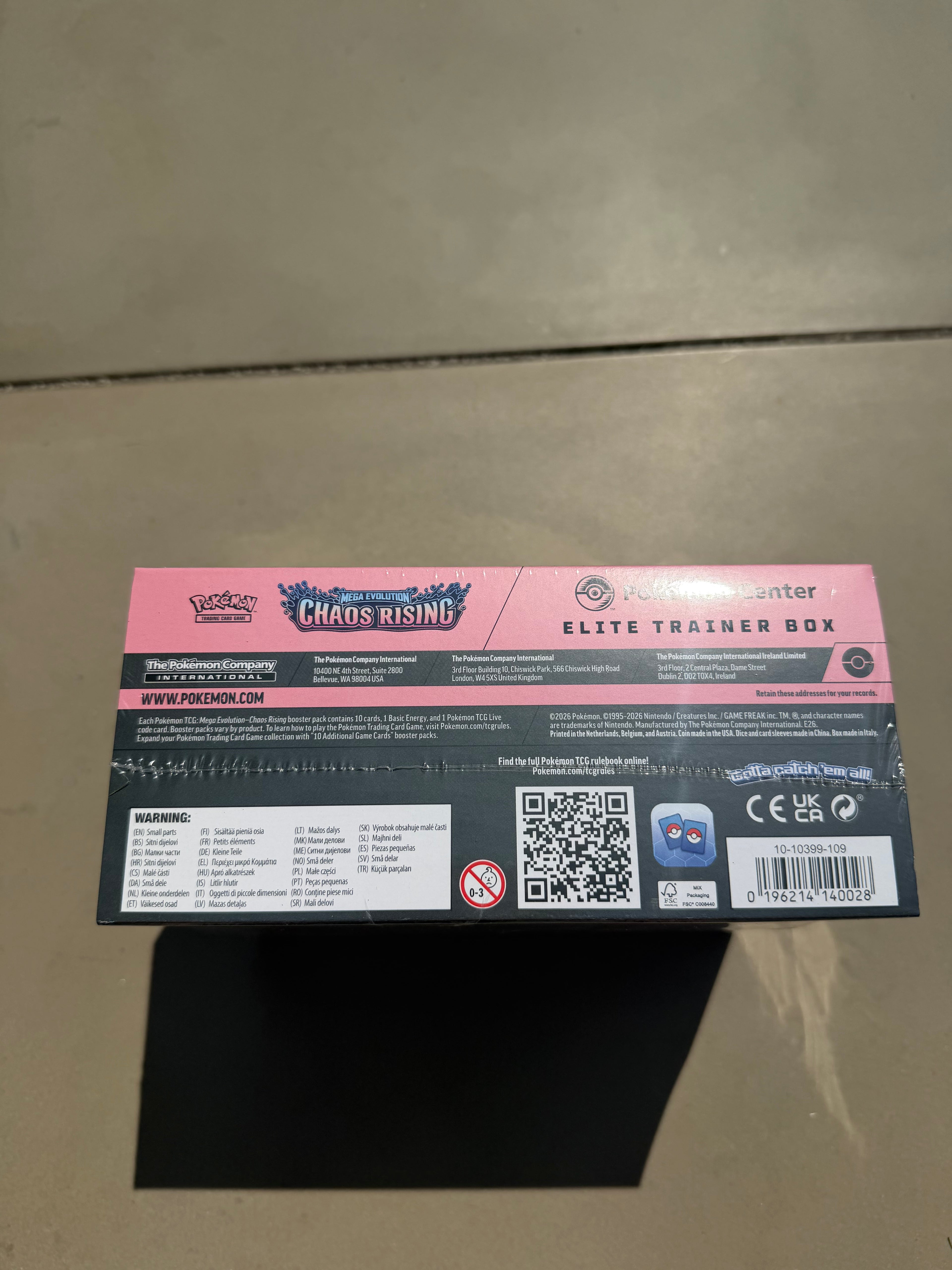 Pokémon TCG Chaos Rising Pokémon Center Elite Trainer Box ETB